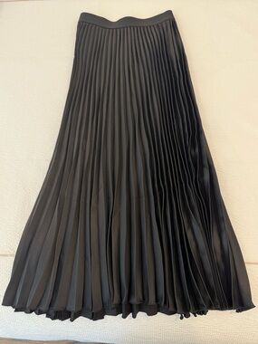 H&M Black Pleated Midi Skirt